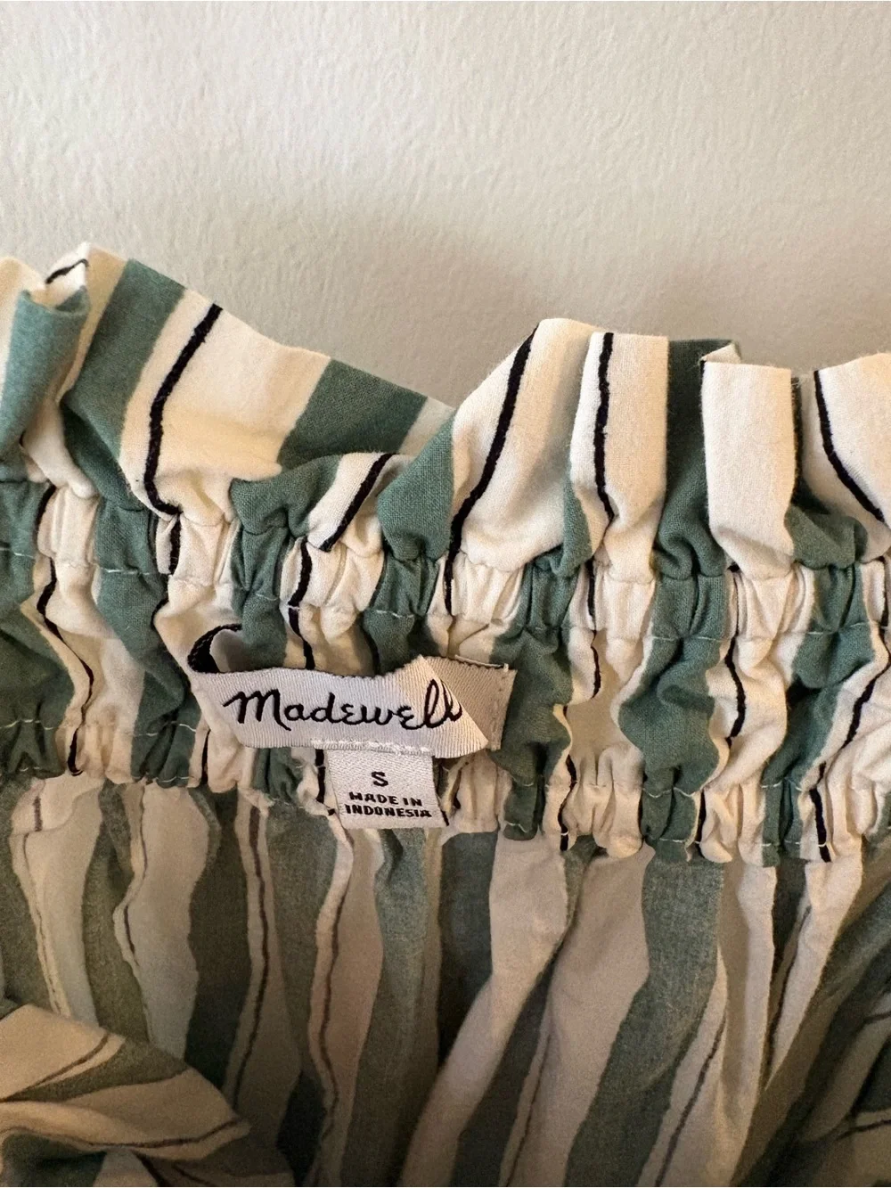 Madewell Striped Green & Cream maxi dress